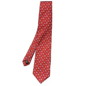 Vintage Brooks Brothers Neck Tie Mens Red Country Club Silk AOP Golf Made in USA